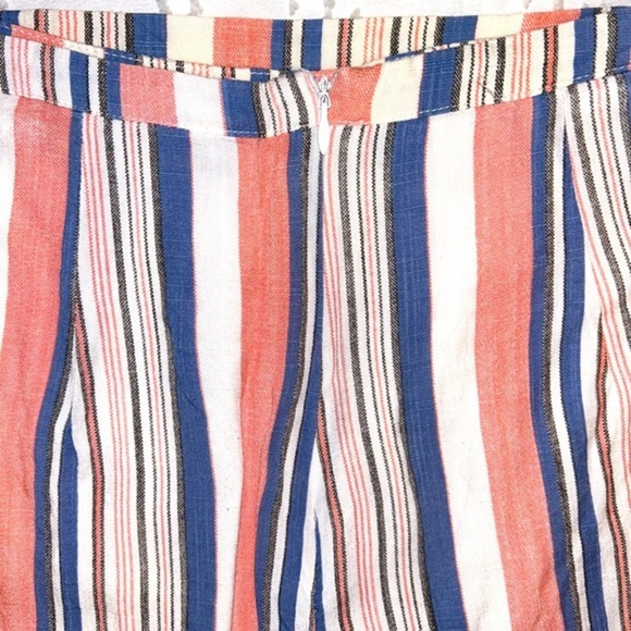 Sadie & Sage blue/coral stripes, fully lined faux wrap skort, EUC - sz SMALL‎ - Picture 7 of 9
